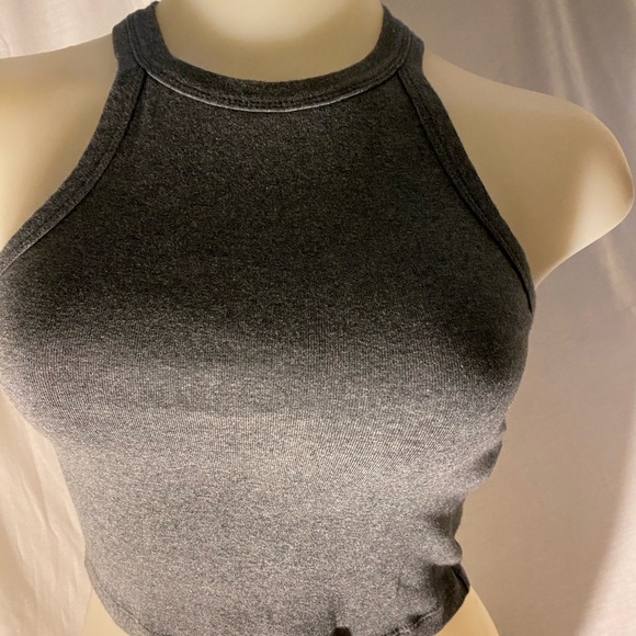 Gray Racerback Crop Top - Picture 2 of 4